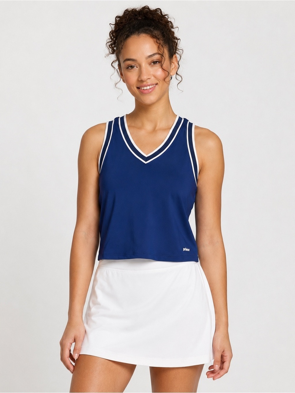 NWT Prince Women’s Navy White Elite Classic V-Neck Tennis Tank, Size XL